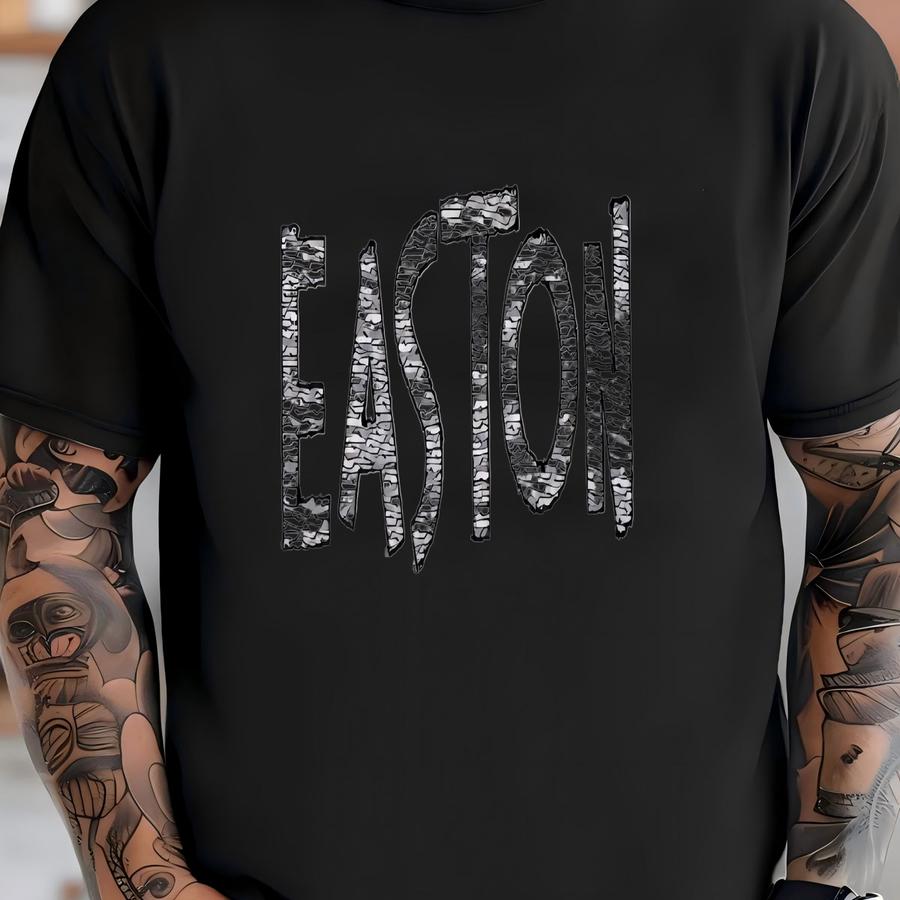Construction Vehicle Excavator Back With Personalized Name - Sketch Fill Y - Boy Everyday Shirt - Construction Site T-shirt