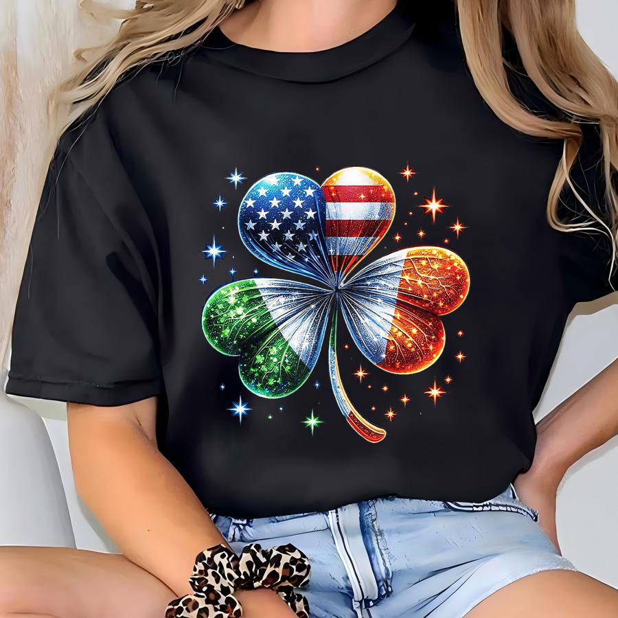 Only Irish American Flag Ireland Flag Sweatshirt, Shamrock Sweatshirt, Saint Patricks Day, Usa Flag Sweater, Lucky Sweatshirt, Irish Gifts T-shirt