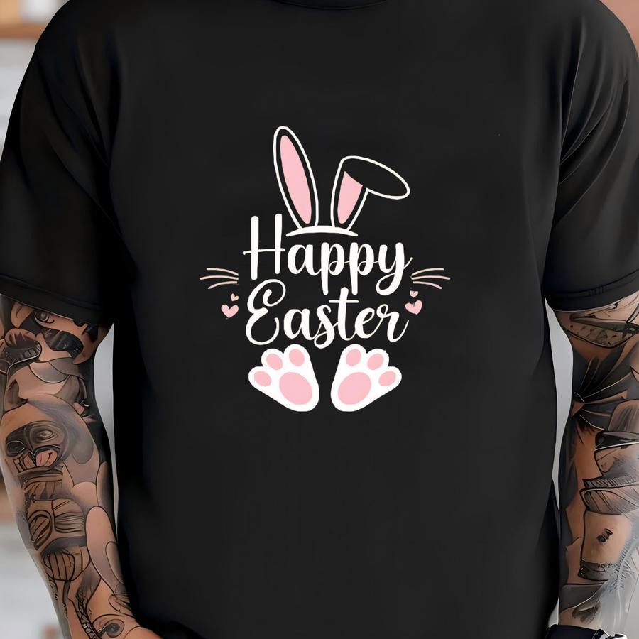 Happy Easter Shirt, Easter Day Shirt, Easter Bunny Graphic Shirt, Women Easter Shirt, Easter Bunny Shirt, Easter Matching Tee, Leopard Bunny T-shirt