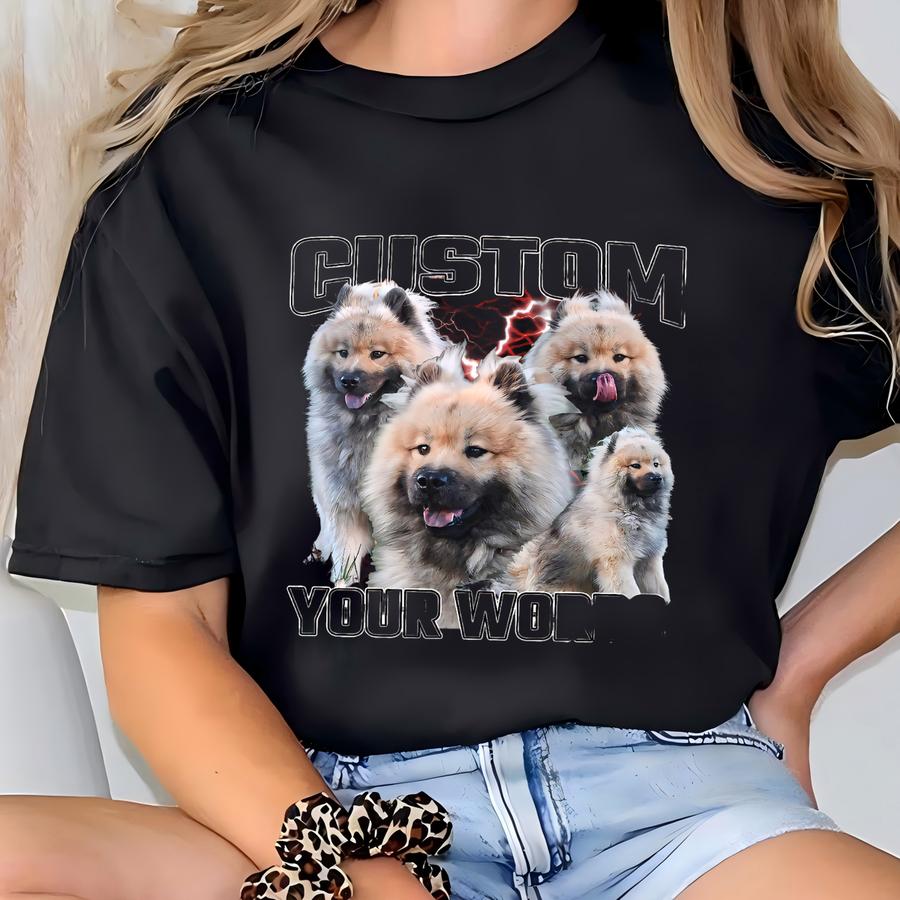 Custom Pet Gift, Dog Photo Shirt, 90s Rap Bootleg Style, Retro, Personalized Gift Ideas, Birthday, Dog Lover, Picture Tshirts, Cat Shirt T-shirt