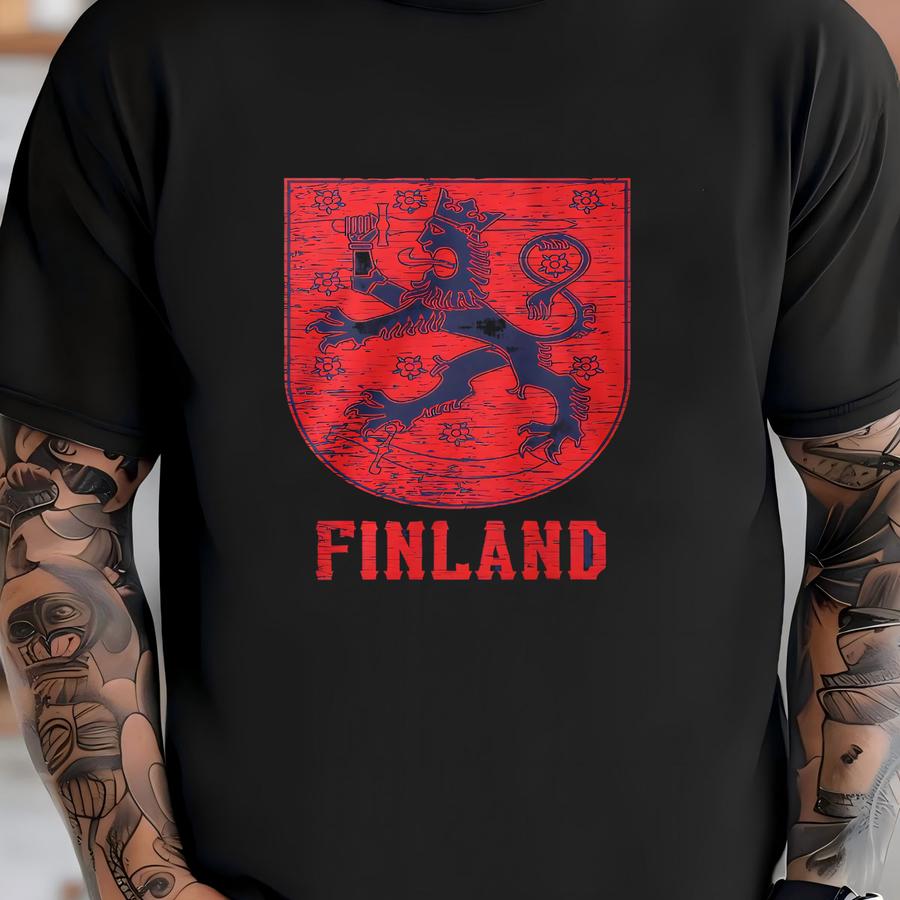 Finland, Coat Of Arms, Crowned Lion, Grand Duke Of Finland Men's Hoodie, Hood_00230 T-shirt