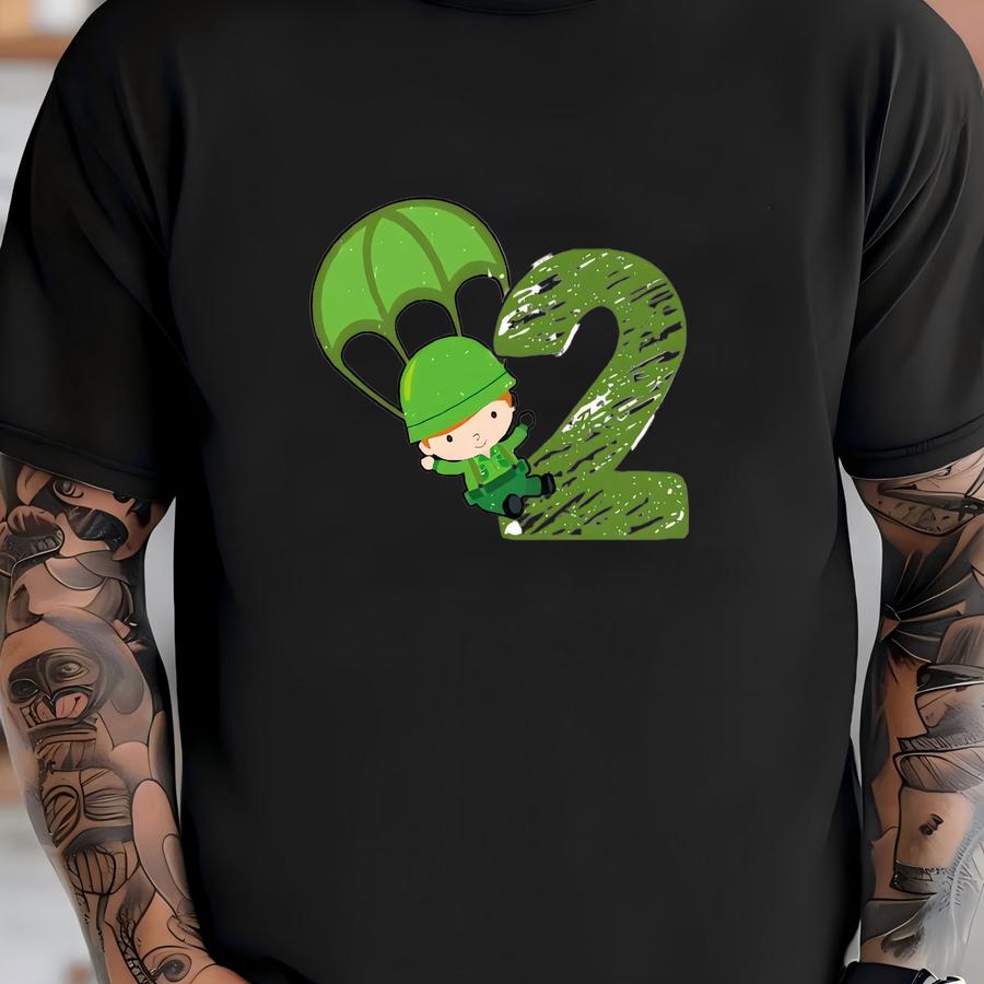 Custom Birthday Shirt, Toddler Birthday Shirt, Cute Soldier Tshirt, Boys 2nd Birthday Shirt, 2 Year Old Shirt, Military Paratrooper Tee T-shirt
