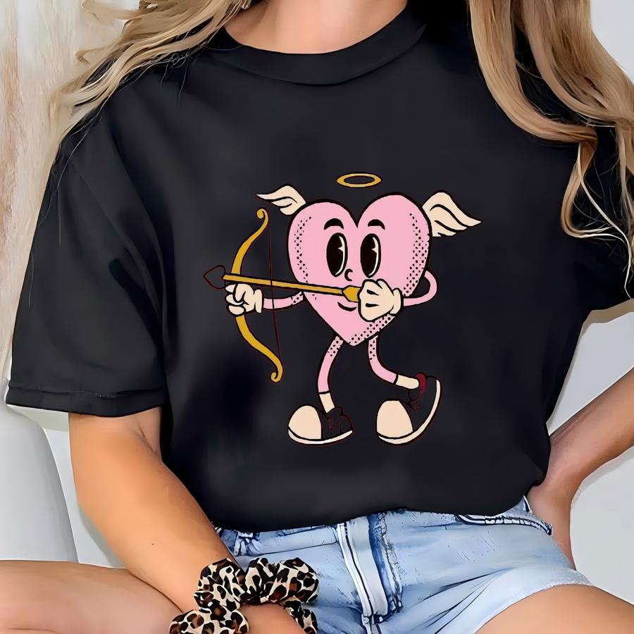 Cupid Valentines Day Unisex Heavy Blend™ Crewneck Sweatshirt, Valentines Gifts, Cute Vday Sweatshirts, Heart Pullover, Heart Sweater T-shirt