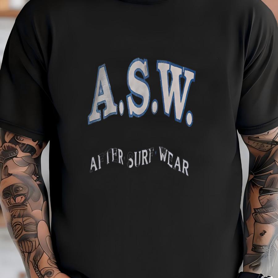 Distressed Norft Crop Sweater Vintage After Surf Weara.s.w. Sweatshirt Jumper Surfboard Blue Size L T-shirt