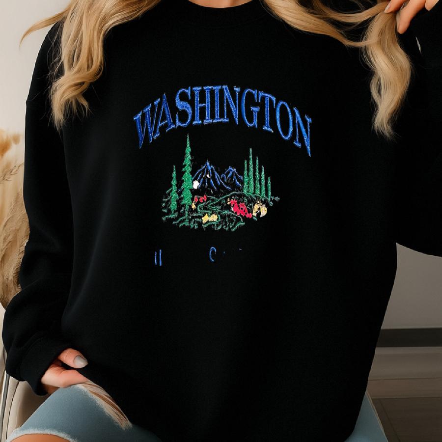 Washington Mount Rainier Sweatshirt , Vintage National Park Crewneck, Washington Gift, Seattle Sweatshirt, The Evergreen State Sweatshirt