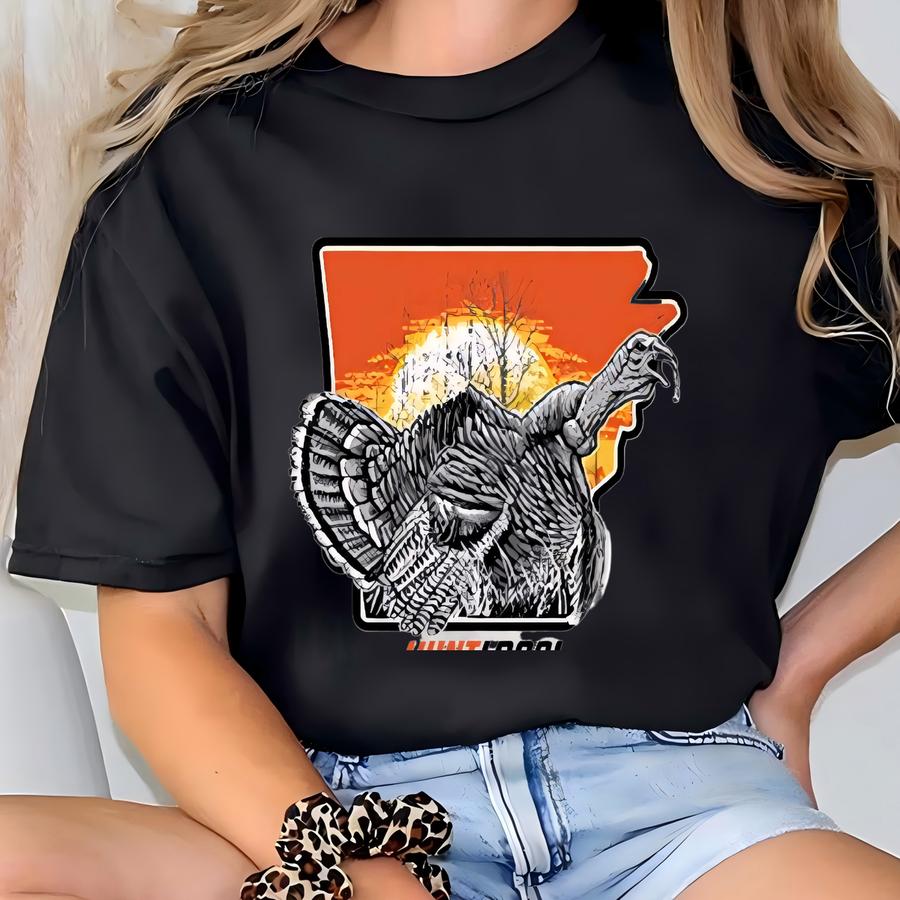 Arkansas - Turkey Hoodie, Turkey Hunting Sweatshirt, Men's, Women's, Turkey Hunter Sweater, Gifts For Turkey Hunters, Gifts For Dad T-shirt