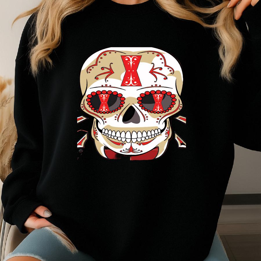 Black Widow Spider Sugar Skull Print 11x14 Print Sweatshirt