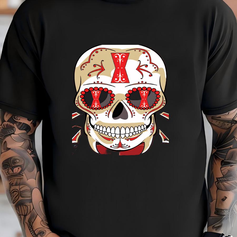 Black Widow Spider Sugar Skull Print 11x14 Print T-shirt