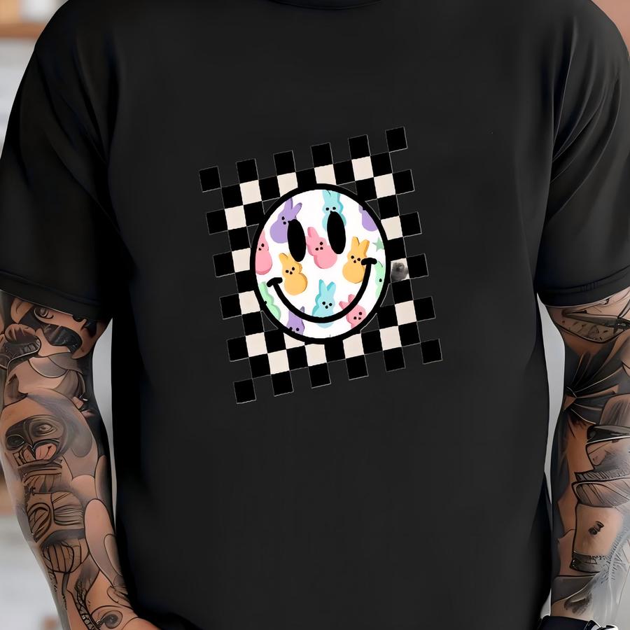 Retro Easter Happy Face Shirt, Mommy And Me Easter Shirt, Easter Shirt, Bunny Shirt, Cute Easter Shirt, Smile Face Easter Shirt T-shirt