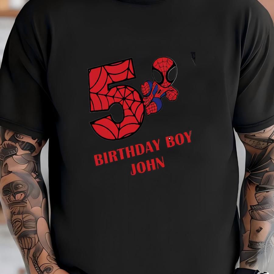 Spiderman Birthday Boy Shirt, Spiderman Birthday Shirt,1st Birthday Boy,2nd Birthday Boy,3rd Birthday Boy,4th Birthday Boy, 5th Birthday Boy T-shirt