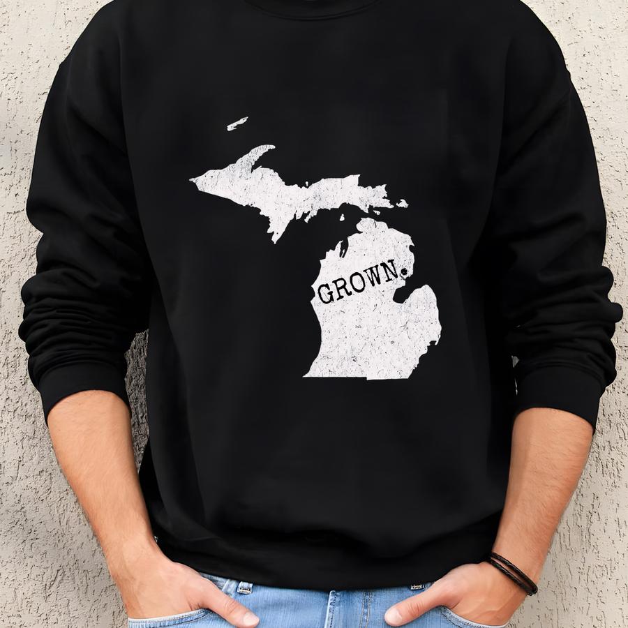 Michigan Grown Tee, Michigan Grown Shirt, Michigan Grown T-shirt, Michigan Shirt, Michigan T-shirt, Michigan Tee, Michigan Gift Sweatshirt