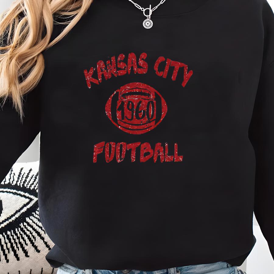 Kansas City Football Kids Sweatshirt: Distressed Vintage Toddler Top Sweatshirt