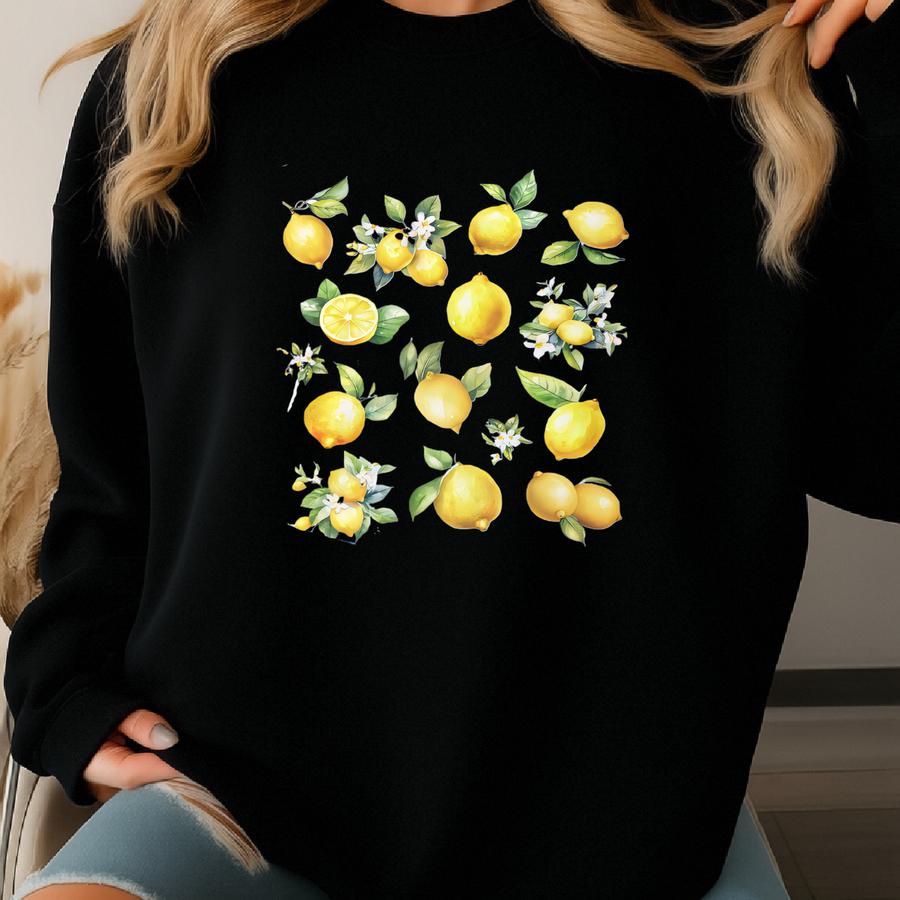 Lemon Shirt Fruit Shirt Shirt Lemon Gifts Floral Shirt Wild Flower Shirt Cottage Core Shirt Fruit Tshirt Cottage Core Clothes Sweatshirt