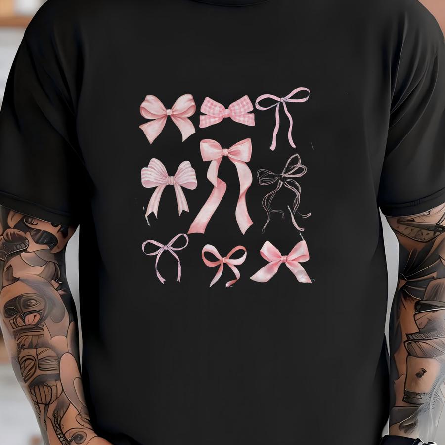 Coquette Clothing, Coquette Bow Shirt, Pink Bow Hoodie, Cherry With A Bow Coquette Shirt, Downtown Girl Tee, Y2k Baby Tee T-shirt