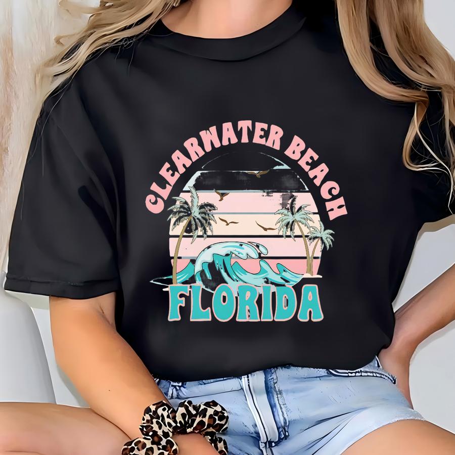 Clearwater Beach Florida Unisex Jersey Short Sve Tee T-shirt