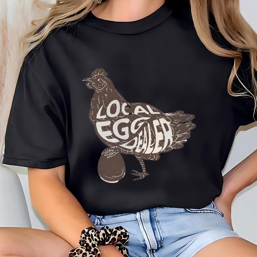 Local Egg Dealer, Christian Easter Sweatshirts, Happy Easter Gifts, Retro Chicken Hoodie, Farmer Gifts, Birthday Gift, Gift For Her T-shirt