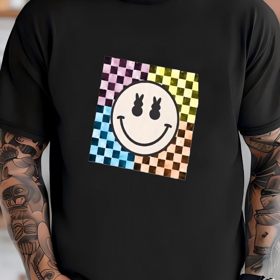 Retro Easter Shirt, Mommy And Me Easter Shirt, Retro Shirt, Easter Bunny Shirt, Easter Shirt, Smile Face Shirt, Happy Easter T-shirt