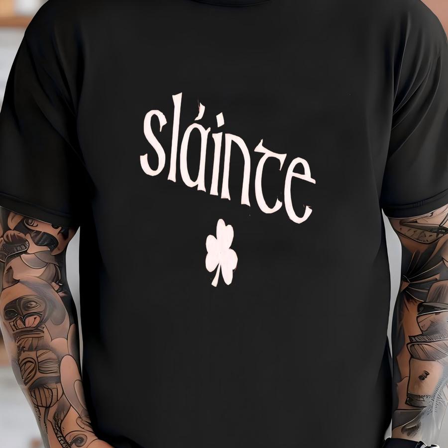 Slainte Sweatshirt ® Irish Faded Vintage Style Garment-dyed St Pattys Day Crewneck Premium Unisex St Patricks Day Sweatshirt T-shirt
