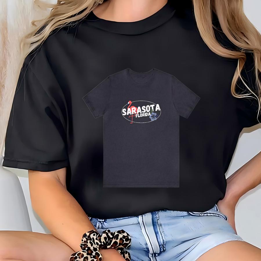 Sarasota Florida Tshirt. Florida Beach Shirt. Sarasota Shirt. Sarasota Florida Travel. Florida Beach Travel.beach Lovers Shirt.flamingo Tee. T-shirt