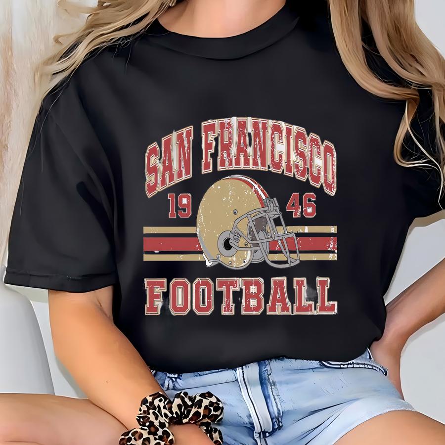 San Francisco Football Sweatshirt, Vintage San Francisco Sweater, San Francisco Fan Gift, Sunday Football Sweater, Football Game Day Apparel T-shirt