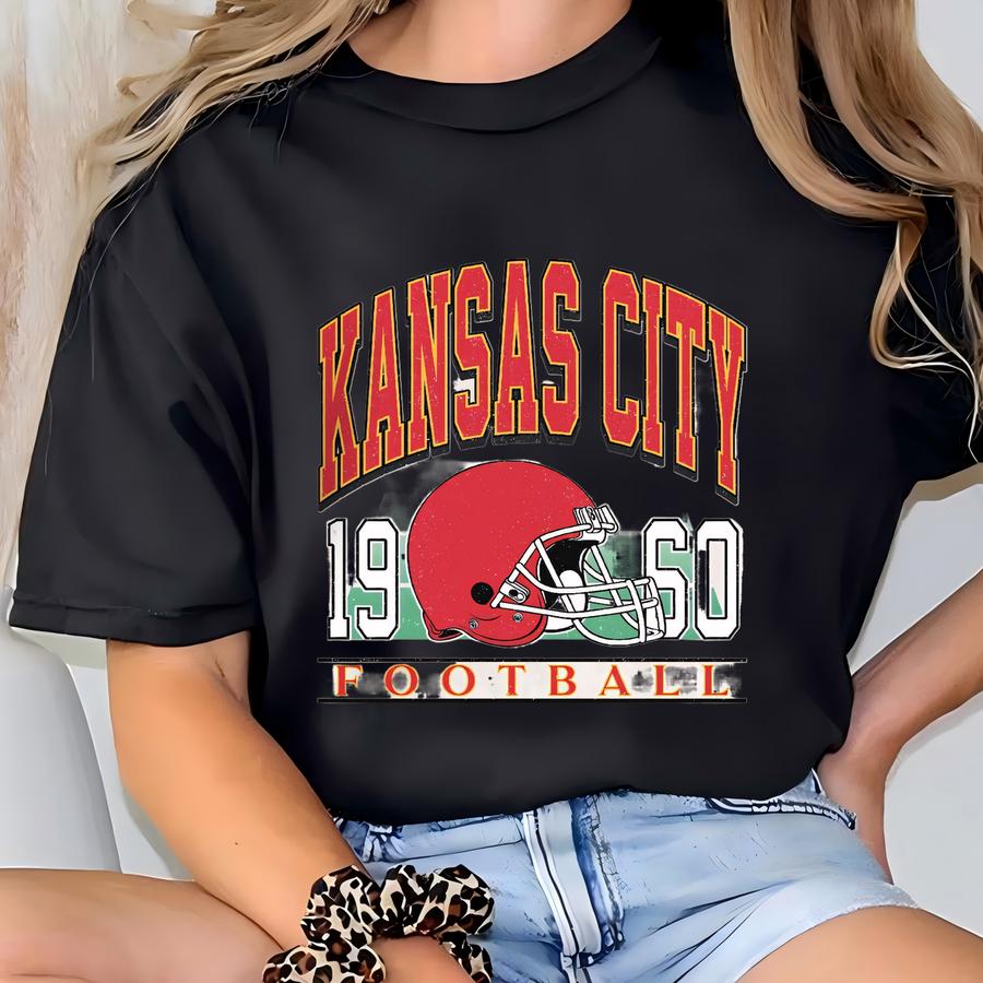 Classic Kansas City Football Sweatshirt, Kansas City Football Sweatshirt, Kansas City Vintage Football Crewneck, Kansas City Gift For Women T-shirt
