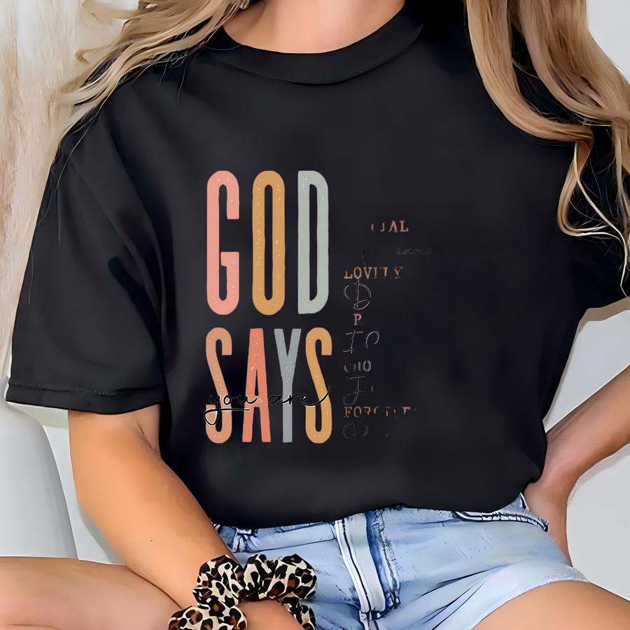 Retro Christian Sweatshirt, God Says You Are Christian Sweatshirt,christian Sweater,bible Verse Gift,jesus Shirt,bible Quotes,christian Gift T-shirt