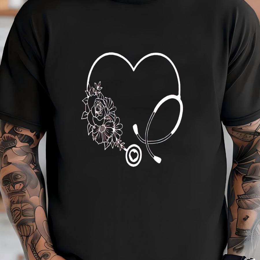 Floral Stethoscope Shirt, Cute Nurse Hoodie, Medical Assistant Tees, Nursing School Gift, Healthcare Gift, Doctor Tshirt, Gift For Nurse T-shirt