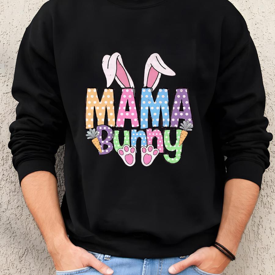 Mama And Mini Easter Bunny Shirt, Mama And Mini Outfit, Easter Shirt, Mommy Me Easter Shirt, Retro Easter Outfit, Baby Girl Easter Gift Sweatshirt