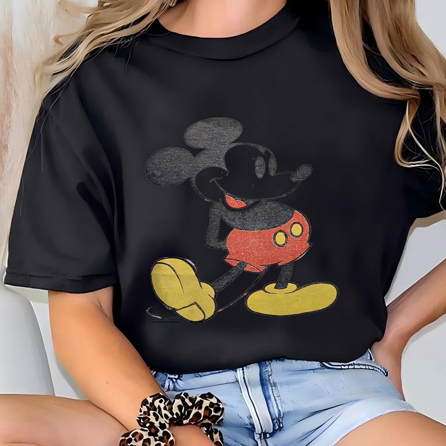 Vintage 90s Mouse Walt Florida Beige Hoodie Size L T-shirt