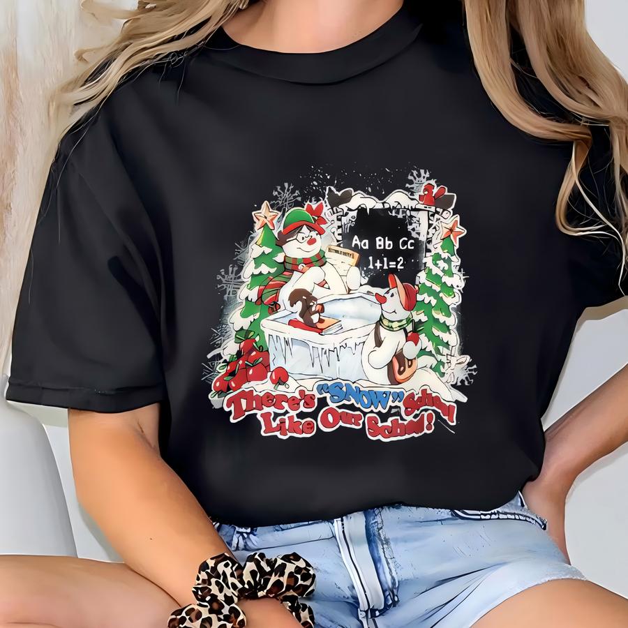 Vintage 00s Snowman School Green Sweatshirt Size Snowman Crewneck Snowman Sweater Pullover Print Logo Snowman School Jumper T-shirt