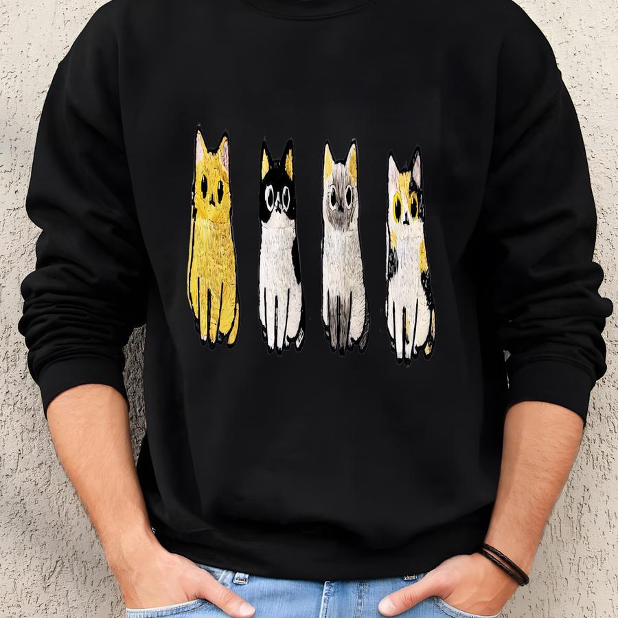 Cute Cats Sweatshirt | Cute Cats Hoodie | Cat Lover T-shirt | Cute Cats Crew Neck Sweatshirt Sweatshirt