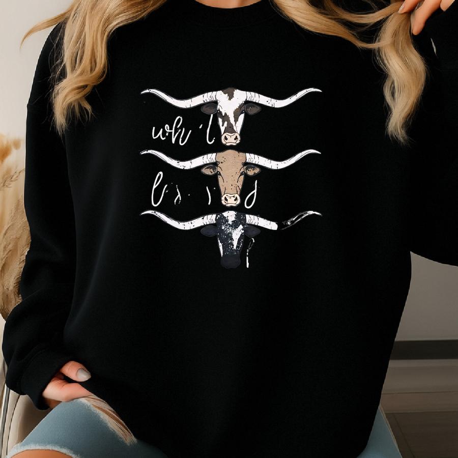 Whatever Lassos Your Longhorn Shirt, Rodeo Shirt For Women, Vintage Cowboy Shirt, Cowgirl Shirt, Country Girl Shirt Sweatshirt