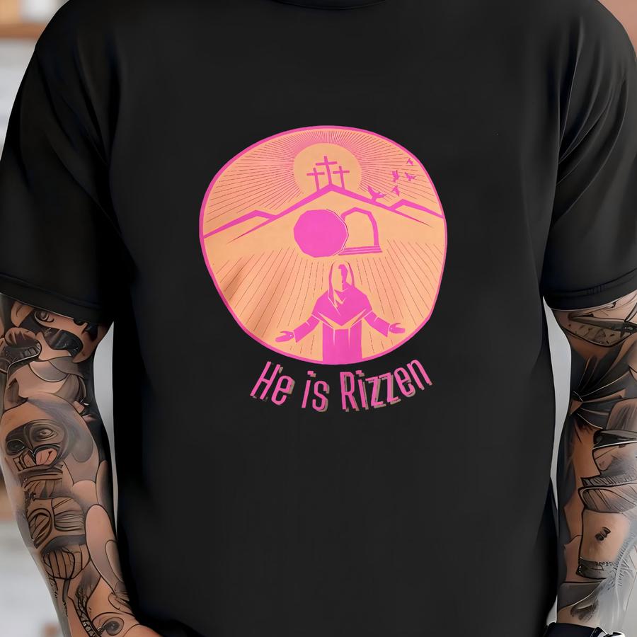 Christian Easter Unisex T Shirt For Teens, He Is Rizzen Christian T Shirt For Teens, Gen Z Bible Shirt Quotes, Funny Jesus Shirt T-shirt