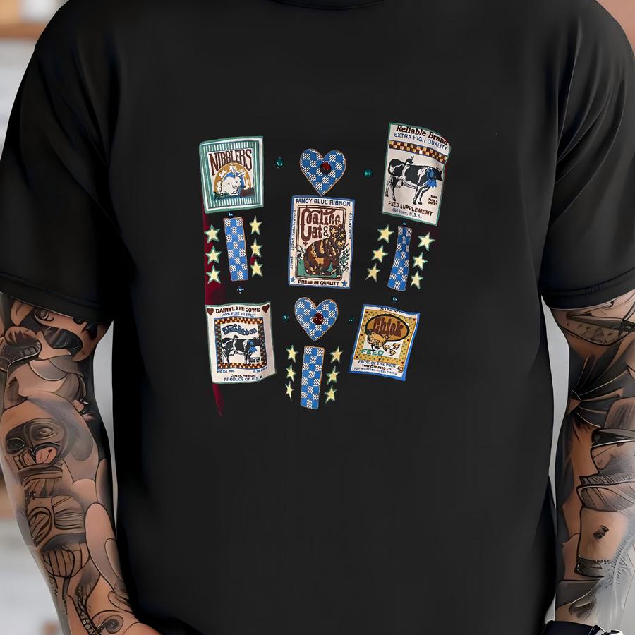 Vintage 90s Country Chic Polo Collar Sweatshirt - Fits Xl - Grandma Cow Cat Chicken Rabbit Emo Indie Granny T-shirt