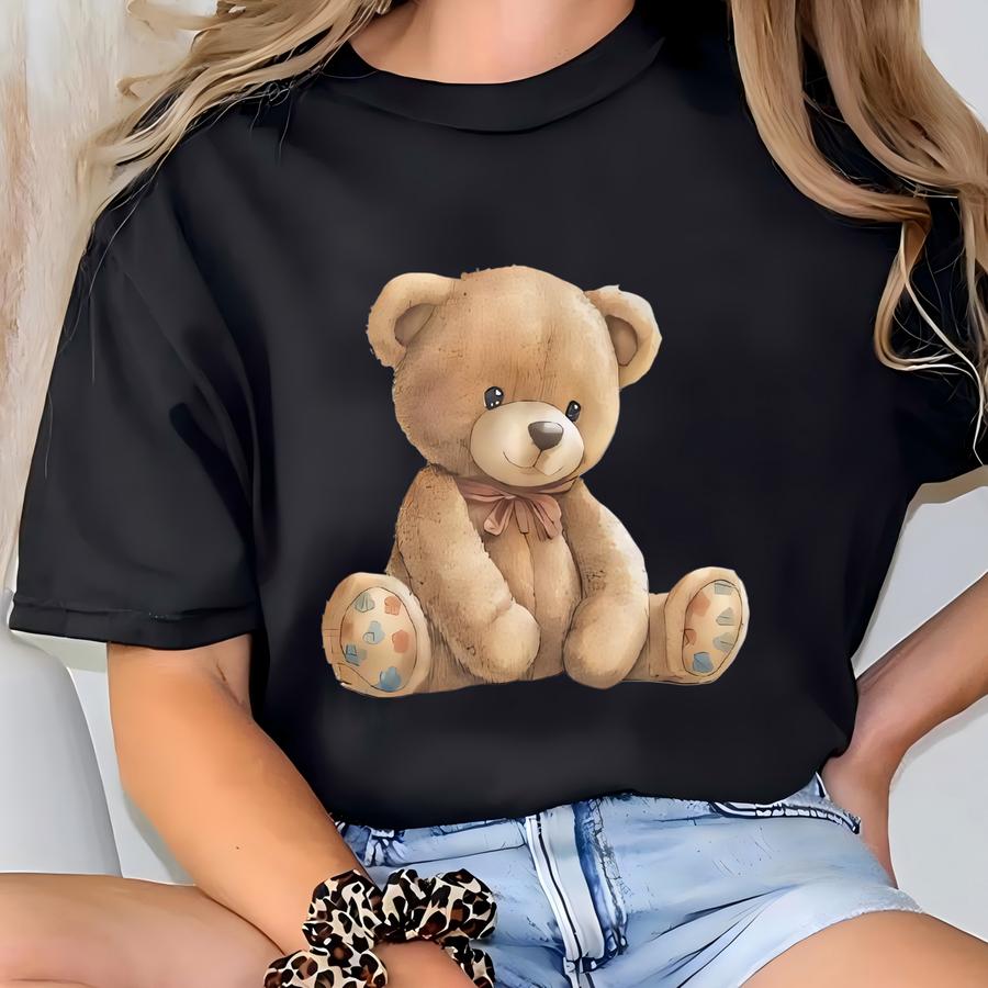 Teddy Bear Shirt Stuffed Animal Shirt Teddy Bear Clothes Shirt Coquette Bow Shirt Bear Lovers Feminine Hoodie Kawaii Clothes T-shirt