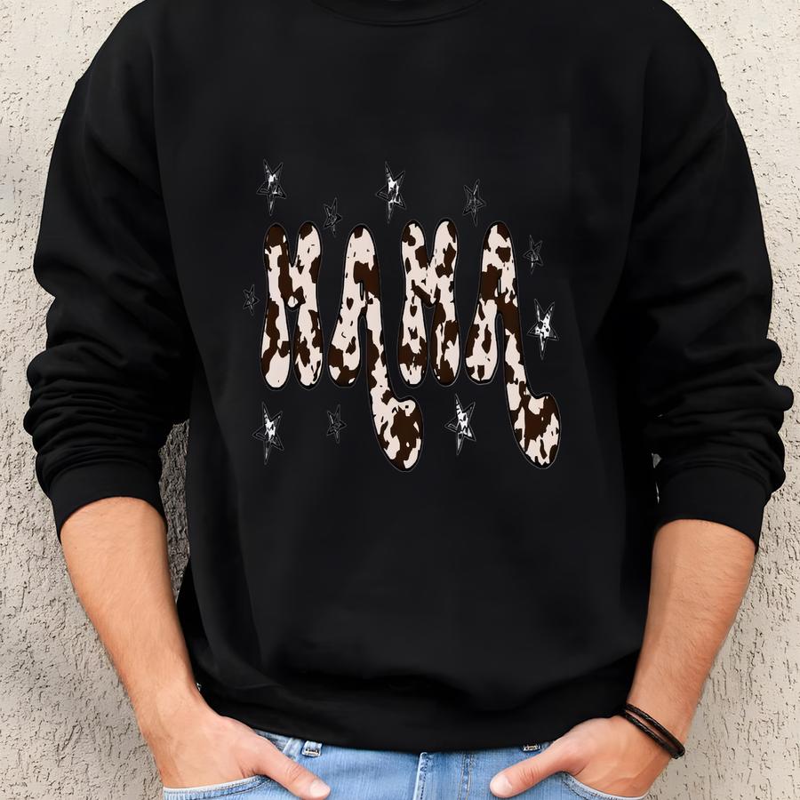 Mama Sweatshirt, Buffalo Plaid Mama Sweatshirt, Cow Pattern Mama Hoodie, Western Mama Sweatshirt, Mom To Be Sweatshirt, Mom Gift Sweatshirt