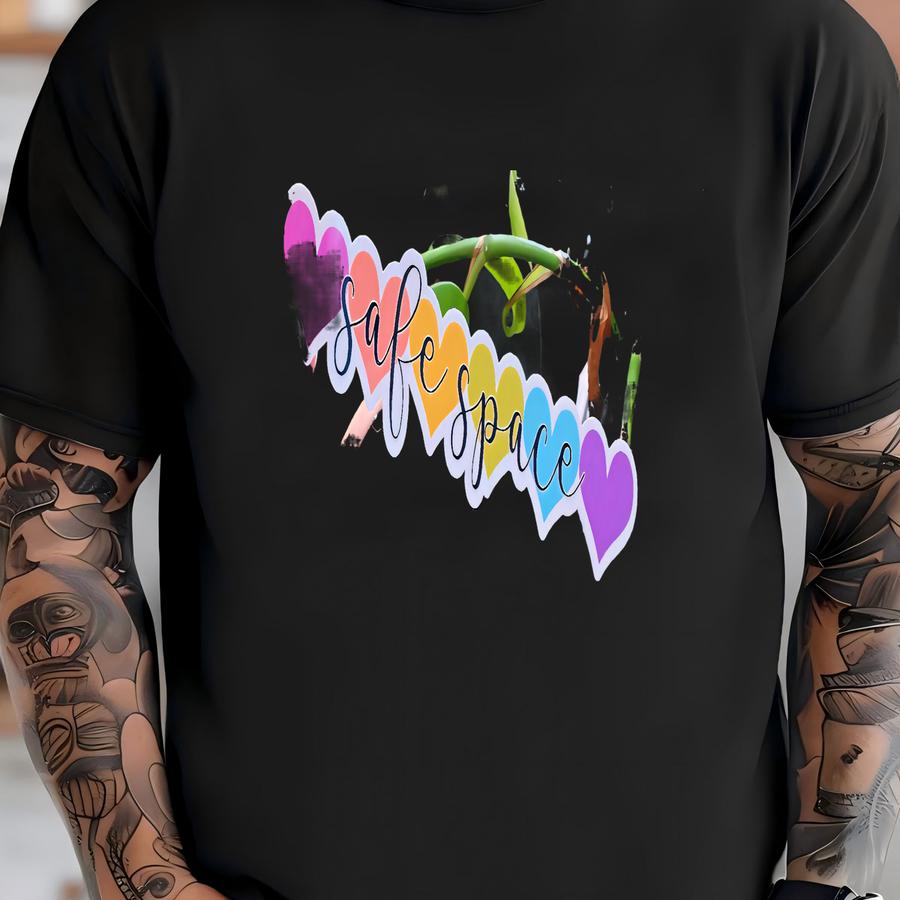 Safe Space - Heart Rainbow - Lgbtq+ Ally Stickers -inclusive Decal - Water Bottle - Tumbler - Lgbtq - Pride T-shirt