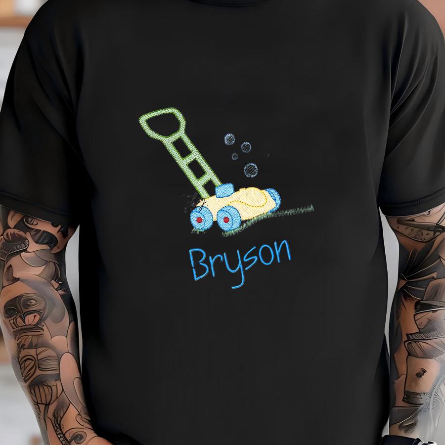 Bubble Lawn Mower Toddler Kids Toy Y - Personalized Name - Gift - Kids Summer Spring Shirt - Favorite Toy T-shirt