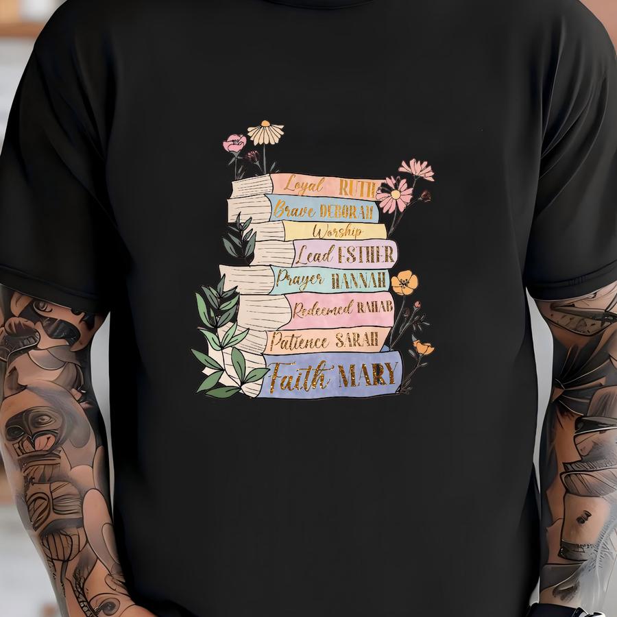 Women Of The Bible Shirt-bible Verse Sweater -jesus Lover Shirt -church Clothing -christian Artwork Sweatshirt -floral Christian Woman Gift T-shirt