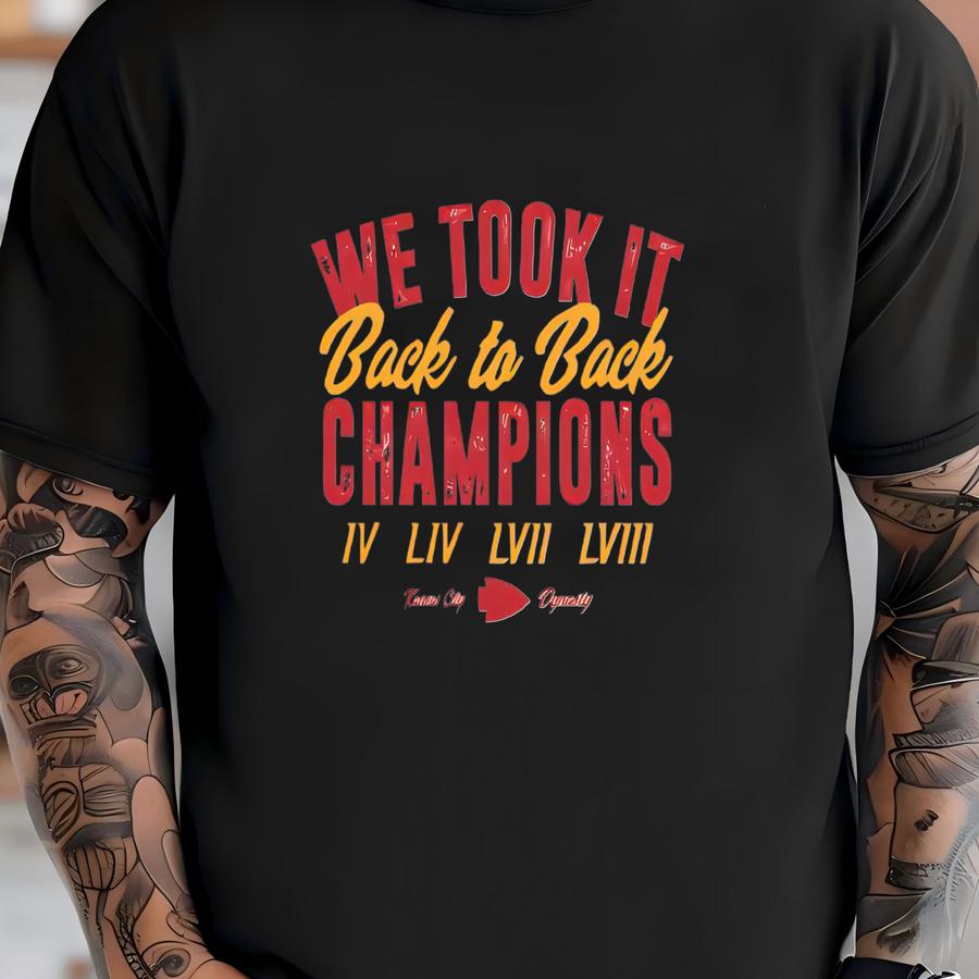 We Took It Back To Back Champs Women's Cropped Tee - Kansas City, Football, Fans, World Champions, Mahomes, Kelce, Father's Day, Gift T-shirt