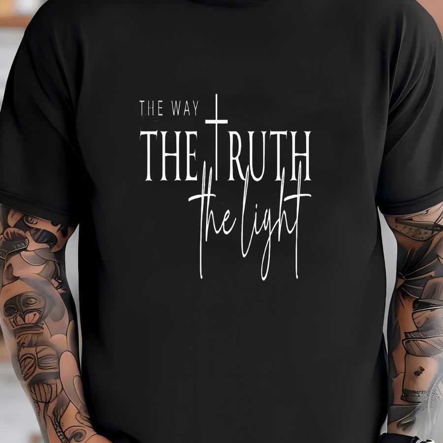 The Way The Truth The Light Christian Sweatshirt Sleeve Religious Gift Jesus Shirt Christian Apparel Baptism Gift For Her Gift For Mom Shirt