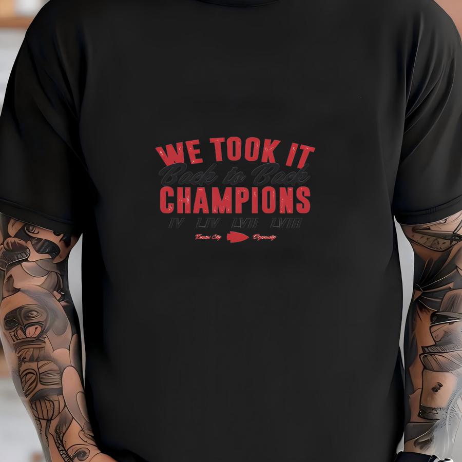 We Took It Back To Back Champs Yard Sign Banner - Kansas City, Football, Fans, World Champions, Champs, Mahomes, Kelce, Garden, Gift T-shirt