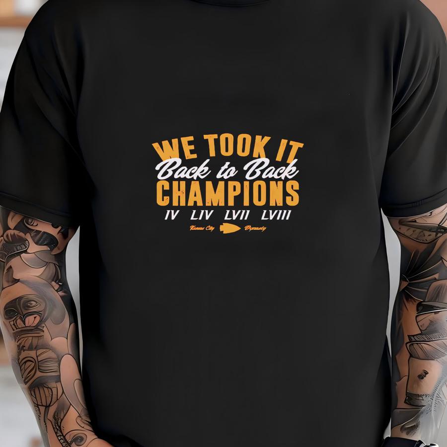 We Took It Back To Back Champs Yard Sign Banner - Kansas City, Football, Fans, World Champions, Champs, Mahomes, Kelce, Garden, Gift T-shirt