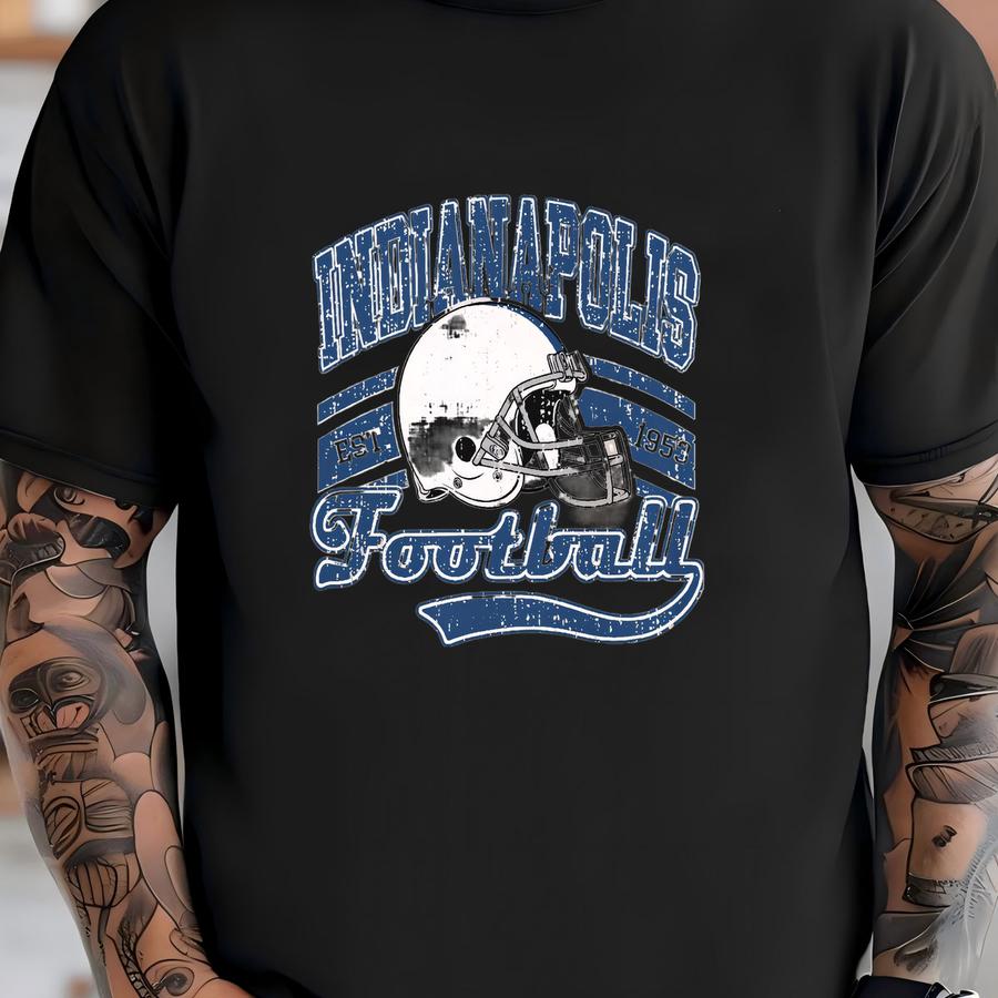 Apolis Football, Vintage Shirt, Bright Colors Retro Style, Oversized Fit, Unisex, Game Day, Sports Fan Gift, Indy T-shirt