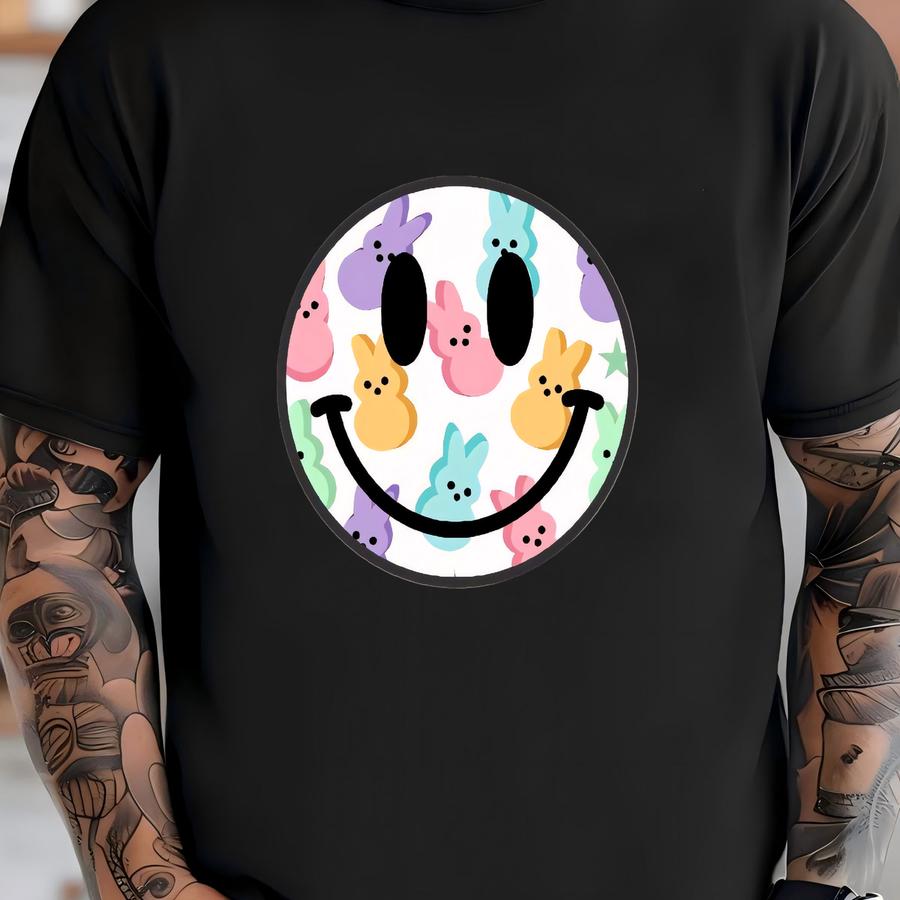 Easter Happy Face Shirt, Easter Shirt, Bunny Shirt, Happy Easter Sweatshirt, O Spring Shirt, Cute Easter Shirt, Smile Face Easter T-shirt