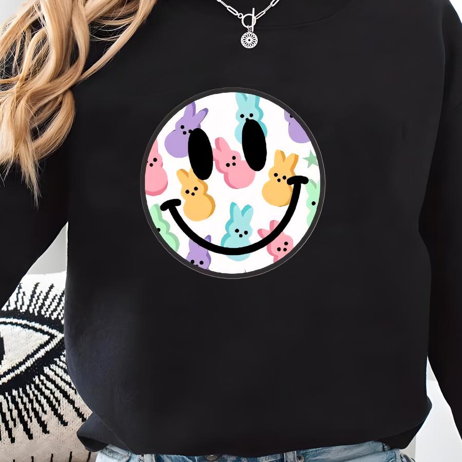 Easter Happy Face Shirt, Easter Shirt, Mommy And Me Easter Shirt, Bunny Shirt, Cute Easter Shirt, Smile Face Easter Shirt, Spring Tee Sweatshirt