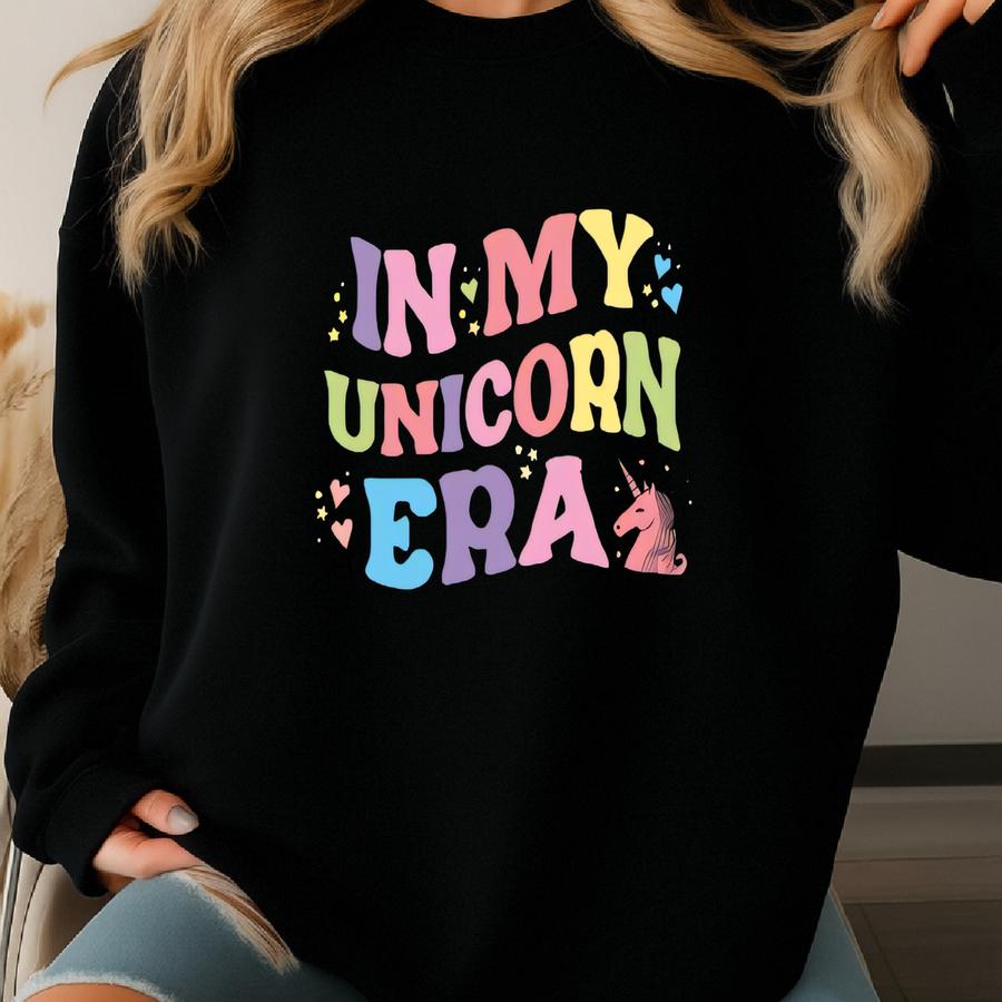 In My Unicorn Era Shirt, Unicorn Gift, Mythical Creature Shirt, Funny Fantasy Animal Gift, Retro Kids Shirt, Mama's Little Girl Shirt Sweatshirt