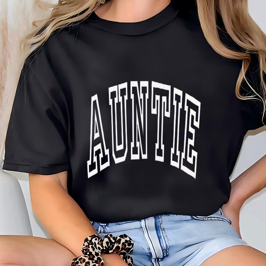 Auntie Unisex Garment-dyed Hoodie, Tees, Aunt Life, Cool Aunts Club, Oversized Tshirt, Vintage Wash Tees, Aunt Gifts T-shirt