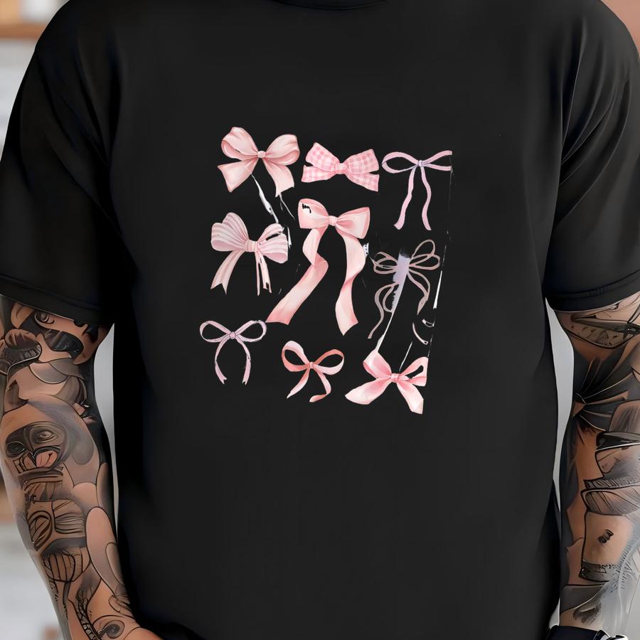 Coquette Bow Shirt, Pink Bow Hoodie, Cherry With A Bow Coquette Shirt, Downtown Girl Tee, Coquette Clothing, Y2k Baby Tee T-shirt