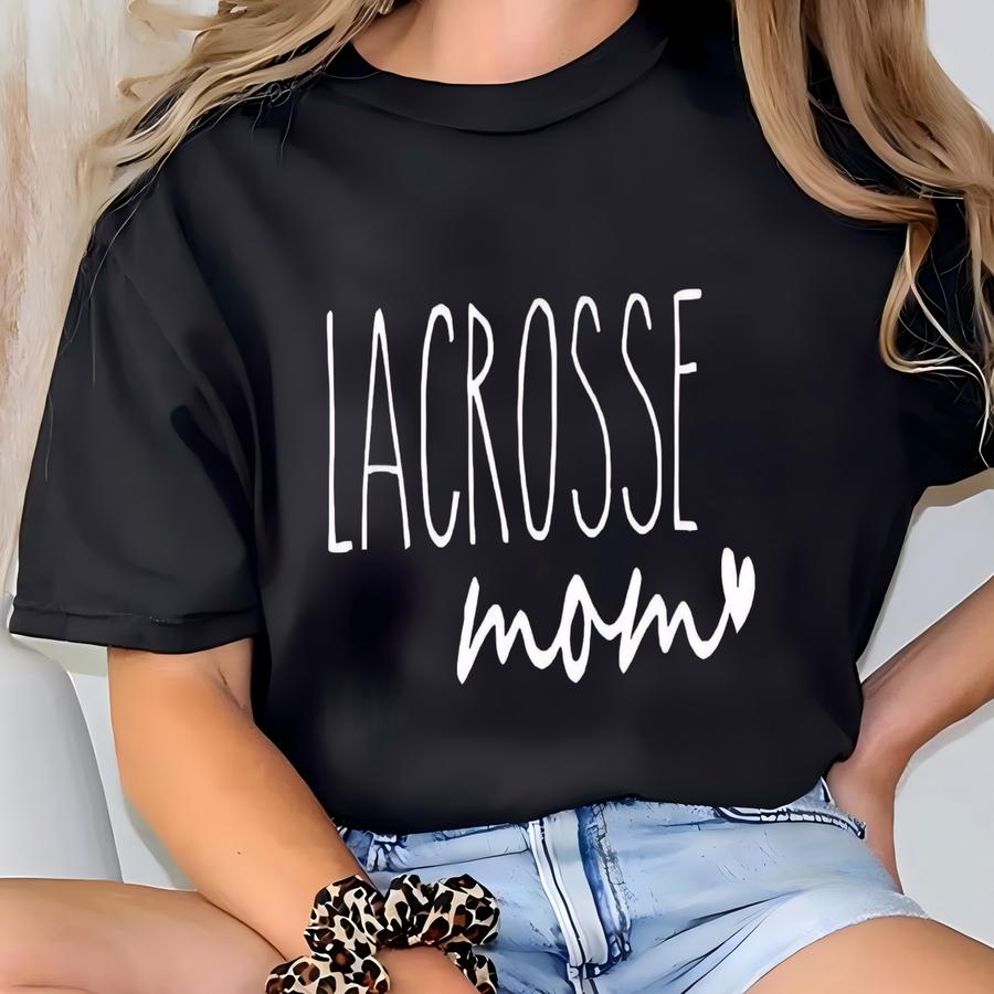 Custom Lacrosse Mom Sweatshirt With Player Name On Sve, Lax Mama Sweater, Personalized Lacrosse Gift, Game Day Crewneck, Team Mom Gift T-shirt